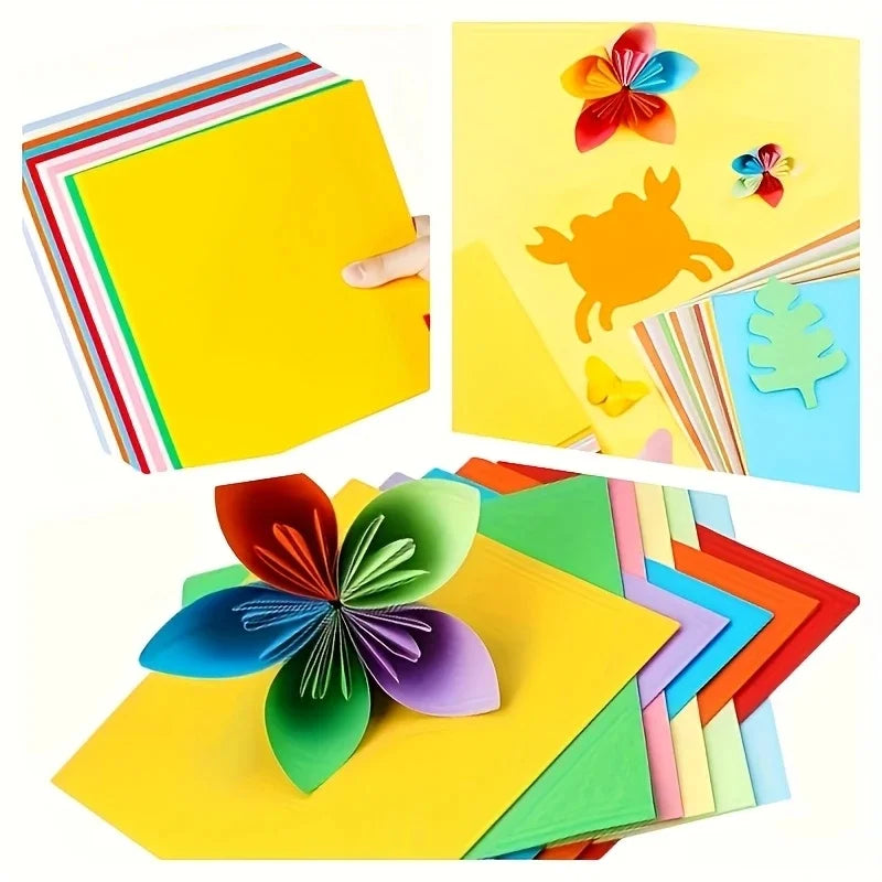 100 sheets of cardstock available in 10 colors for origami art
