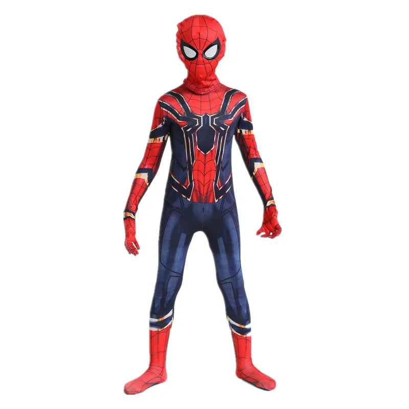 Kids Superhero Spider Costume Spandex Jumpsuit Halloween