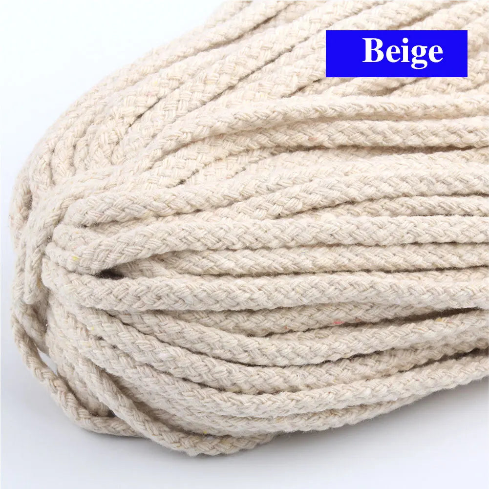 10/5Meters-5mm Colored Cotton Twisted Rope DIY Craft