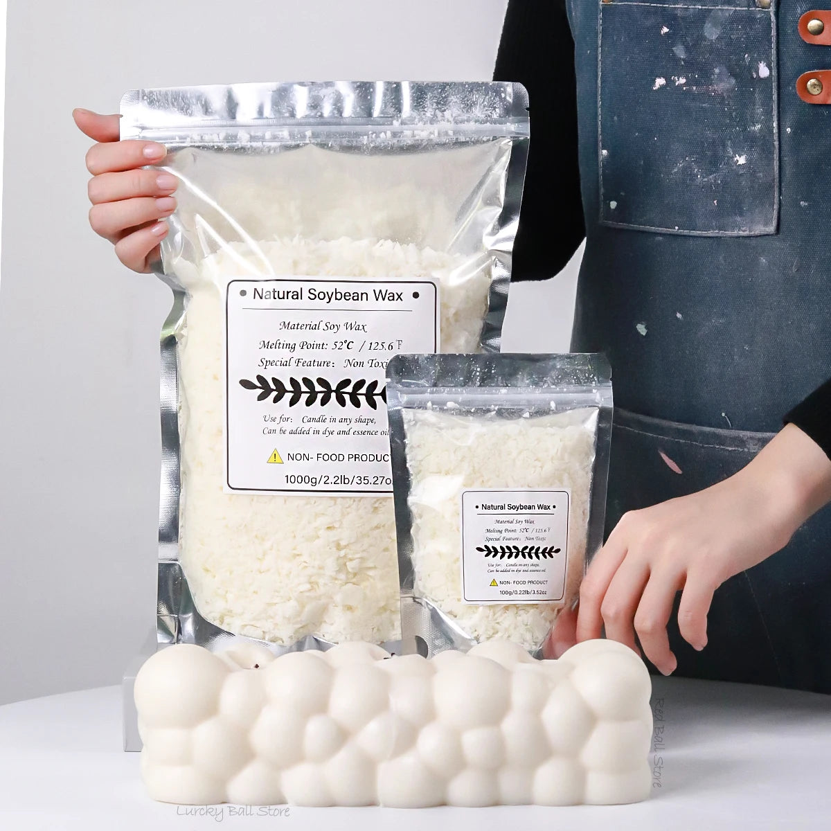 500g/1kg Pure Soy Wax Paraffin Material Pre-Soy Wax-Core