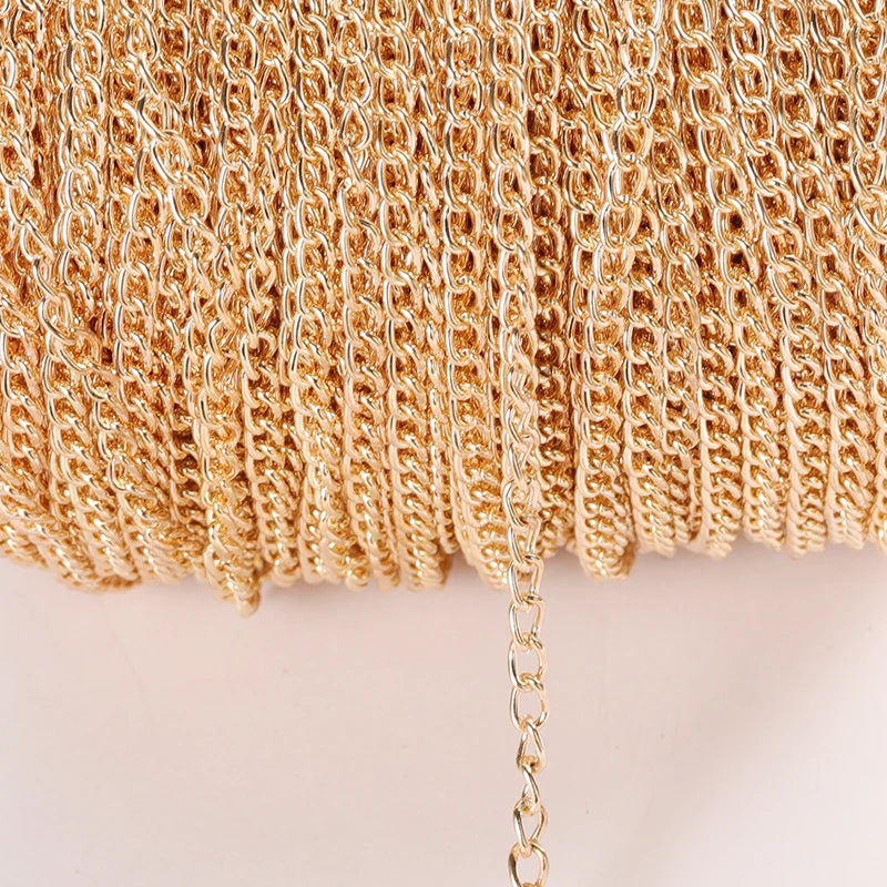 2 Meter Flat 2.5/3.5/4.5mm Extension Thin Chain Metal