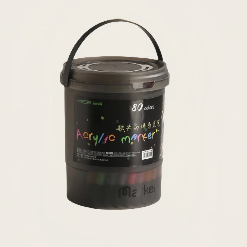 24/36/48/60/80/120 Bucket-cap soft-head acrylic-marker
