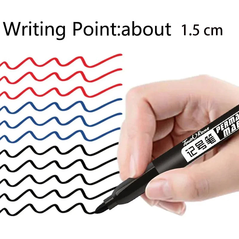 6 PCS Permanent Marker Pen Manga Drawing Markers Black-Blue-Red