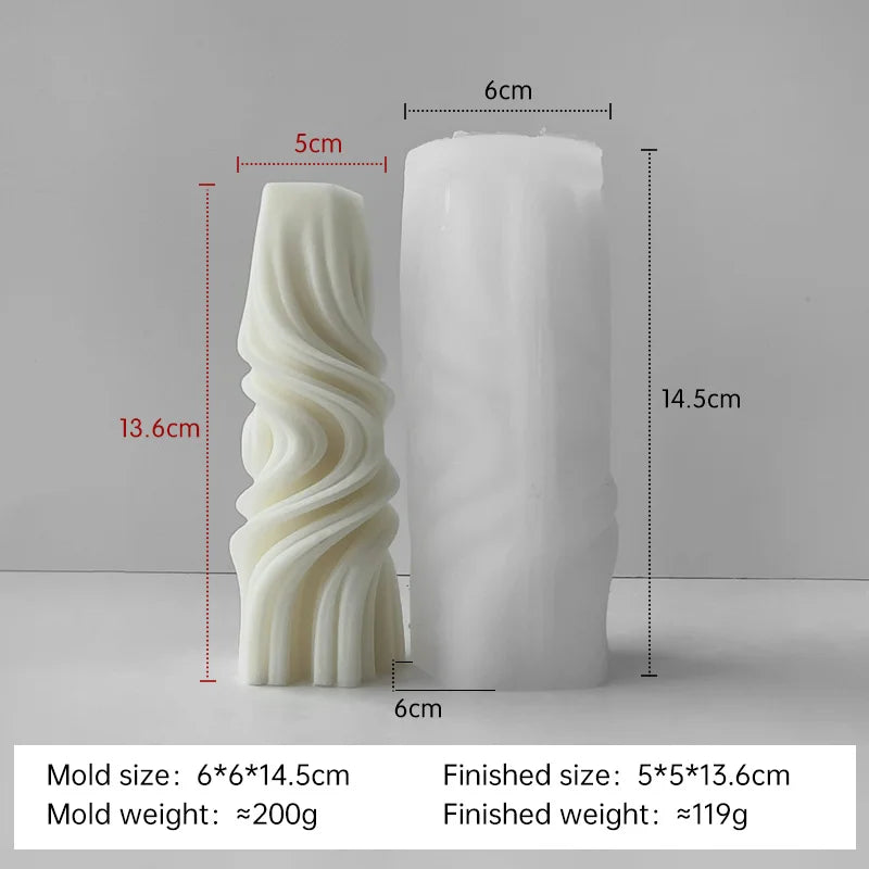 Striped Cylinder Aroma Candle Silicone Molds