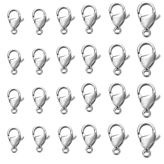 100pcs 9-15mm Stainless Steel Lobster Clasp Hook
