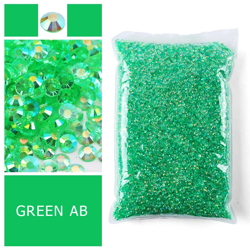 Bulk 2-6mm Jelly AB-Resin Rhinestones Flat Back Crystals