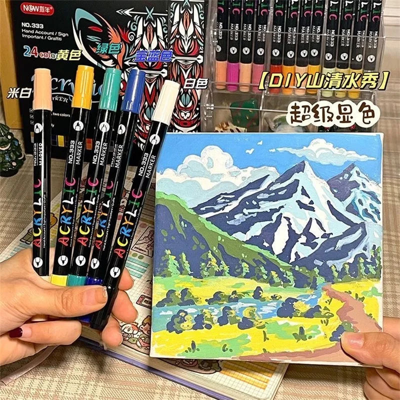 Professional Art Use 48-Color Acrylic Paint Markers