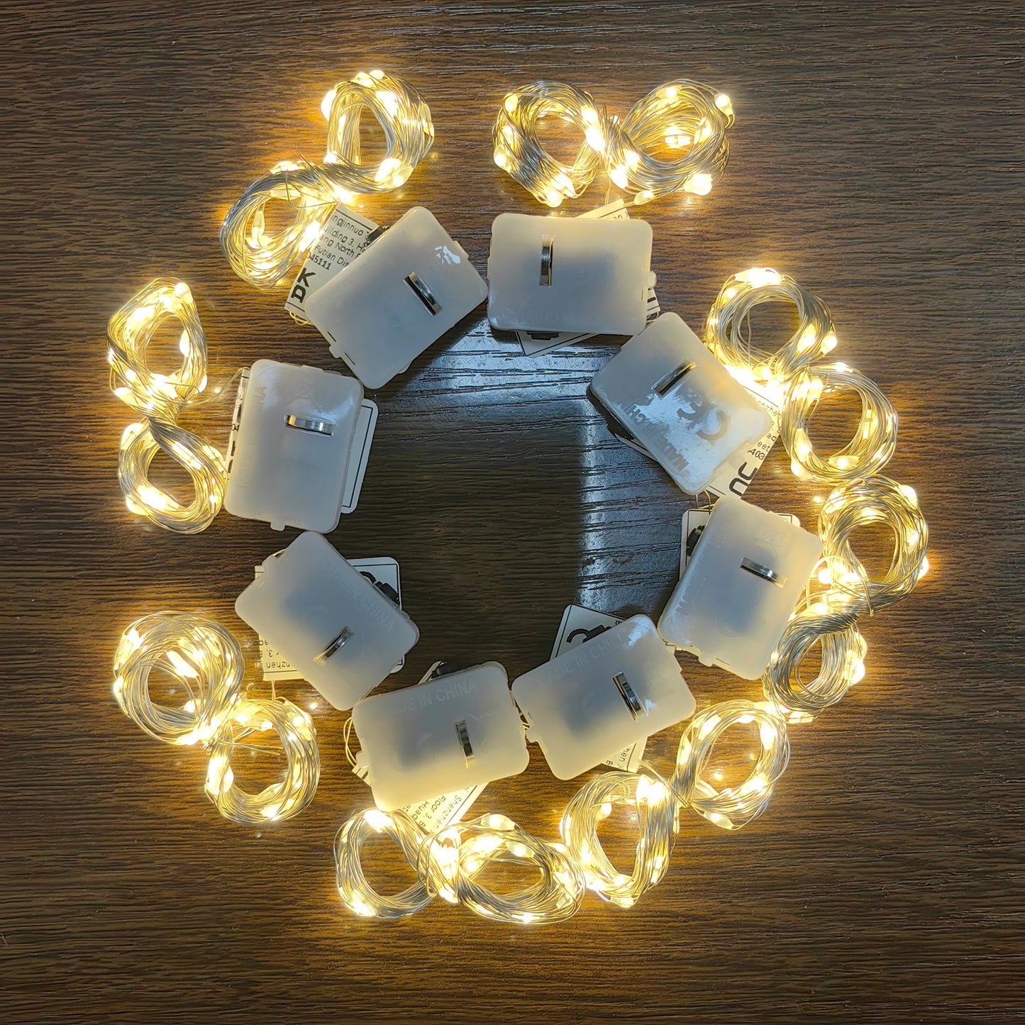 8Pcs 8colors Fairy Lights String Button Battery Home Decor