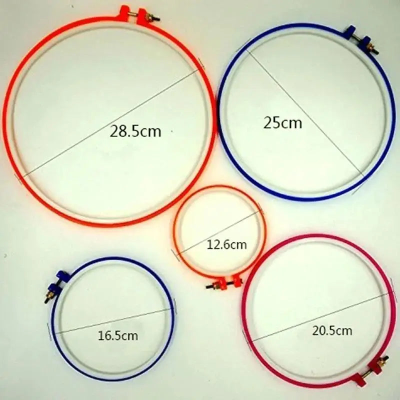 5Pcs/Set Plastic Embroidery Cross Stitch Hoop Frame