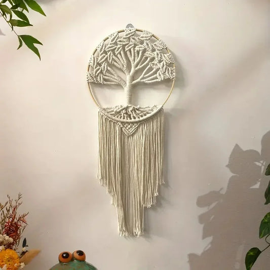 Tree of Life Macrame Wall Hanging Handmade Woven Boho