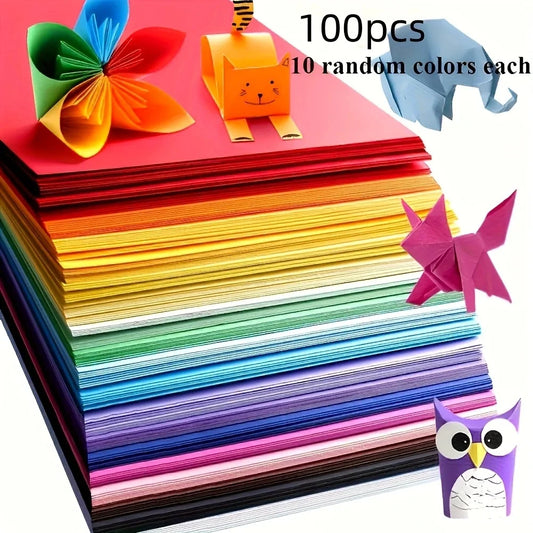100 sheets of cardstock available in 10 colors for origami art