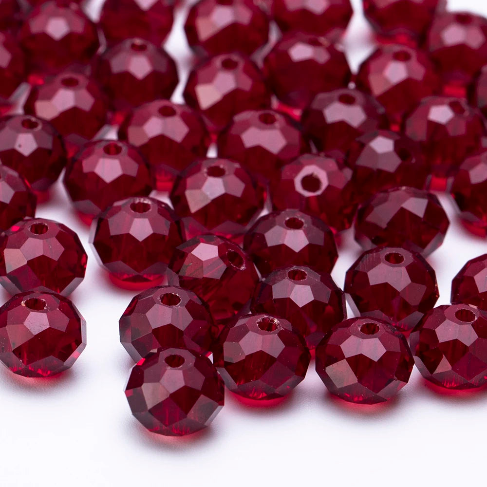 4 6 8 10mm Czech Rondelle Crystal Beads Faceted Glass Beads