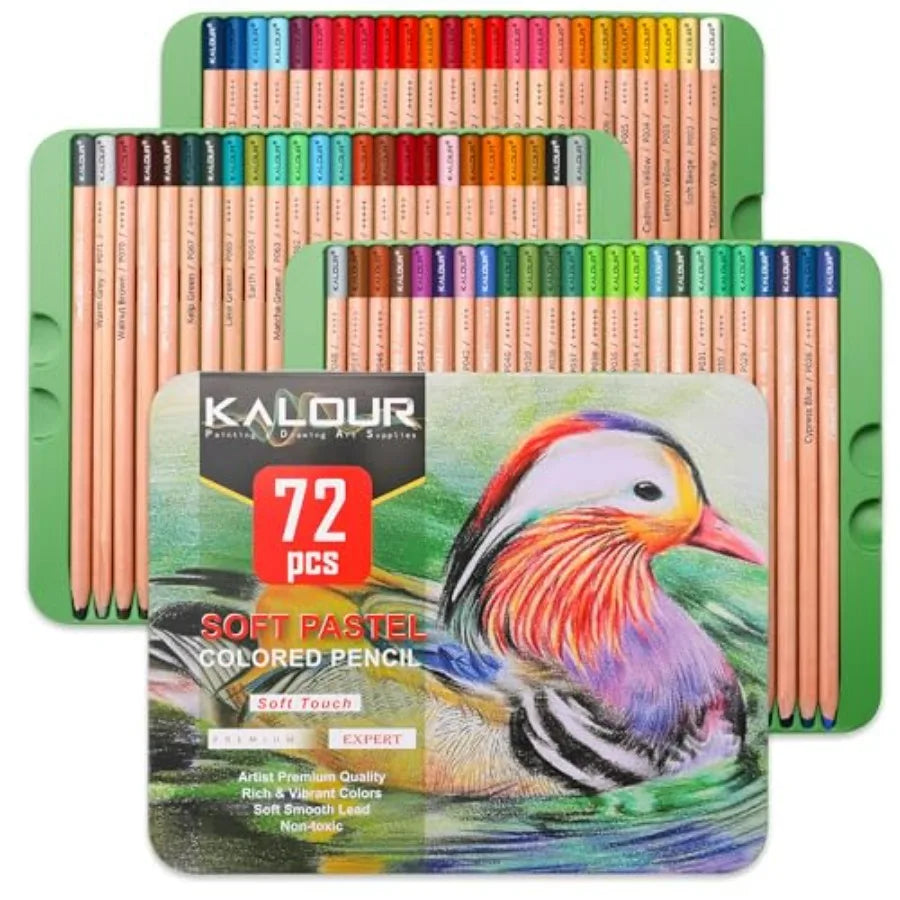 Pro Pastel Chalk Colored Pencils Set of 72 Colors