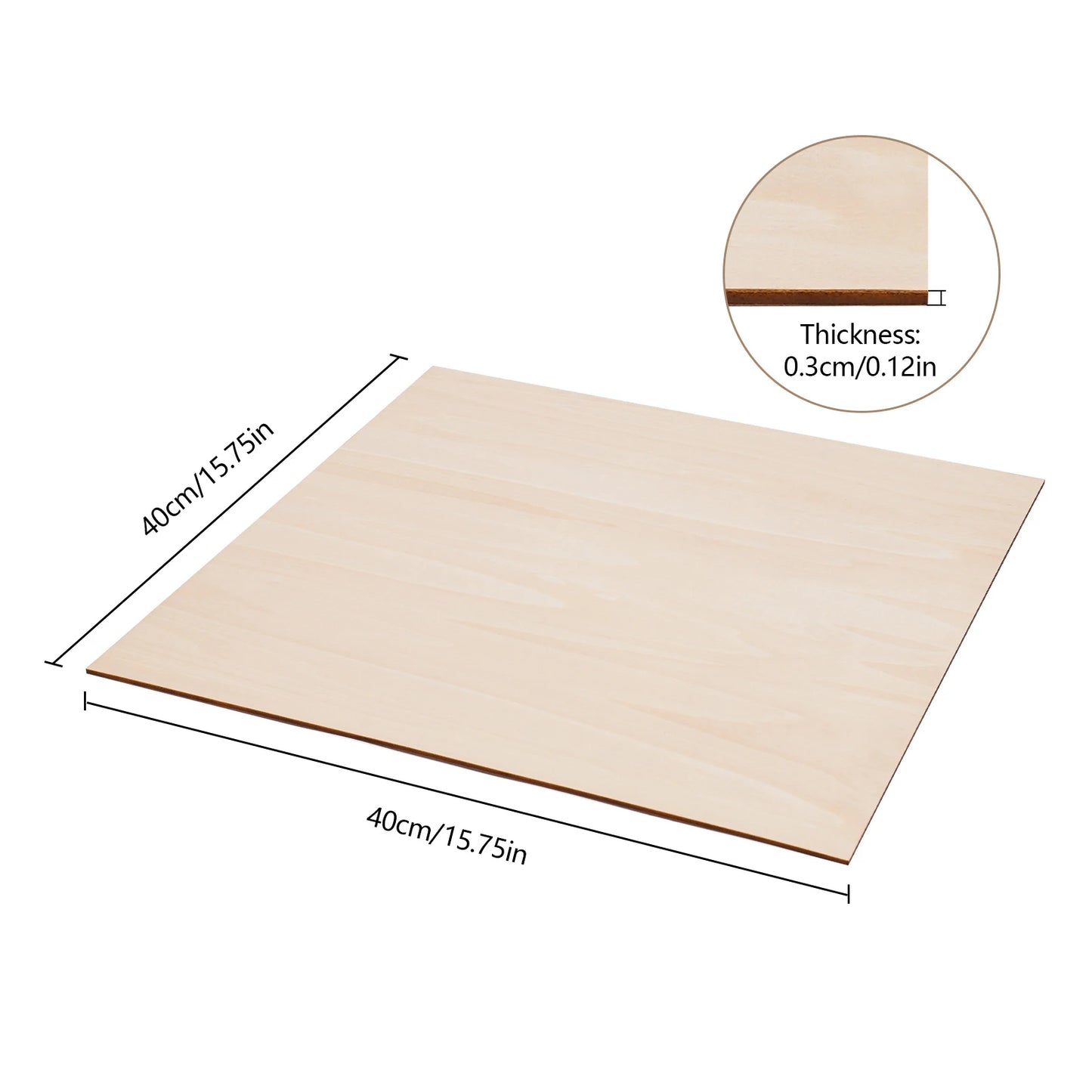 30Pcs Basswood Sheets 3mm Thick, 30x30cm/40x40cm