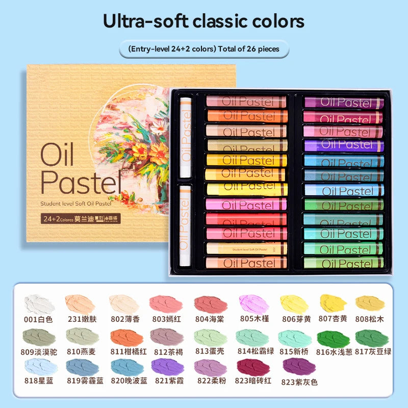 Artist Soft Oil Pastel Set 24/36/48 Colors Professional Painting