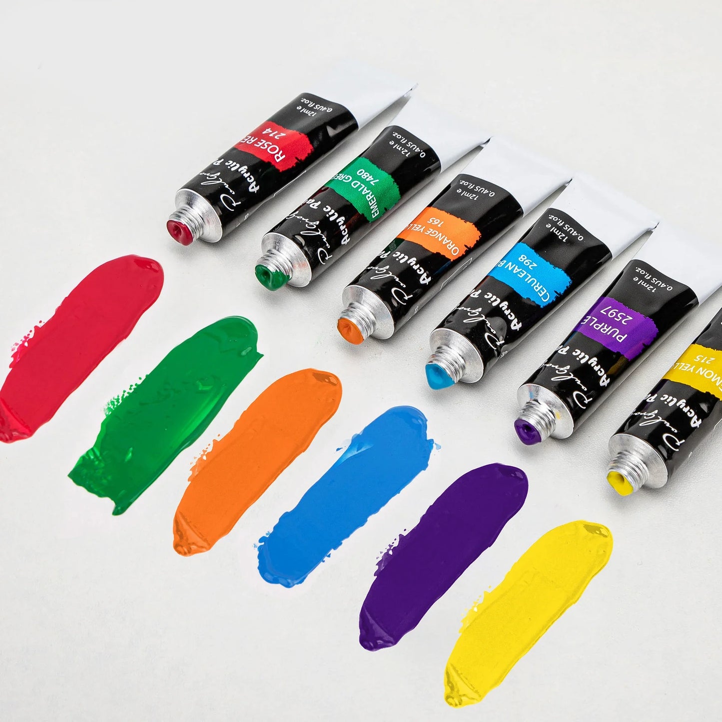 Acrylic Paints Set 24 Colors Professional Brush Set 12ml Tubes Artist Drawing Painting Pigment Hand Painted Wall Paint DIY