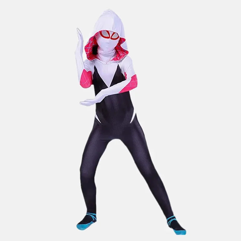 Kids Superhero Spider Costume Spandex Jumpsuit Halloween