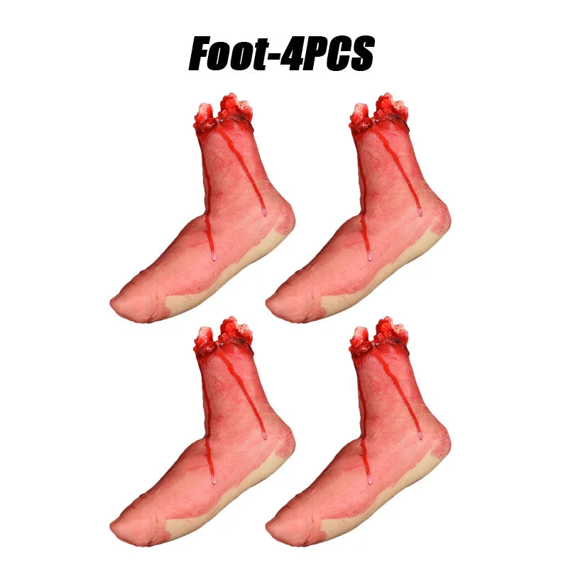 Halloween Body=Parts Scary Plastic Brain Organs Severed Hands Feet