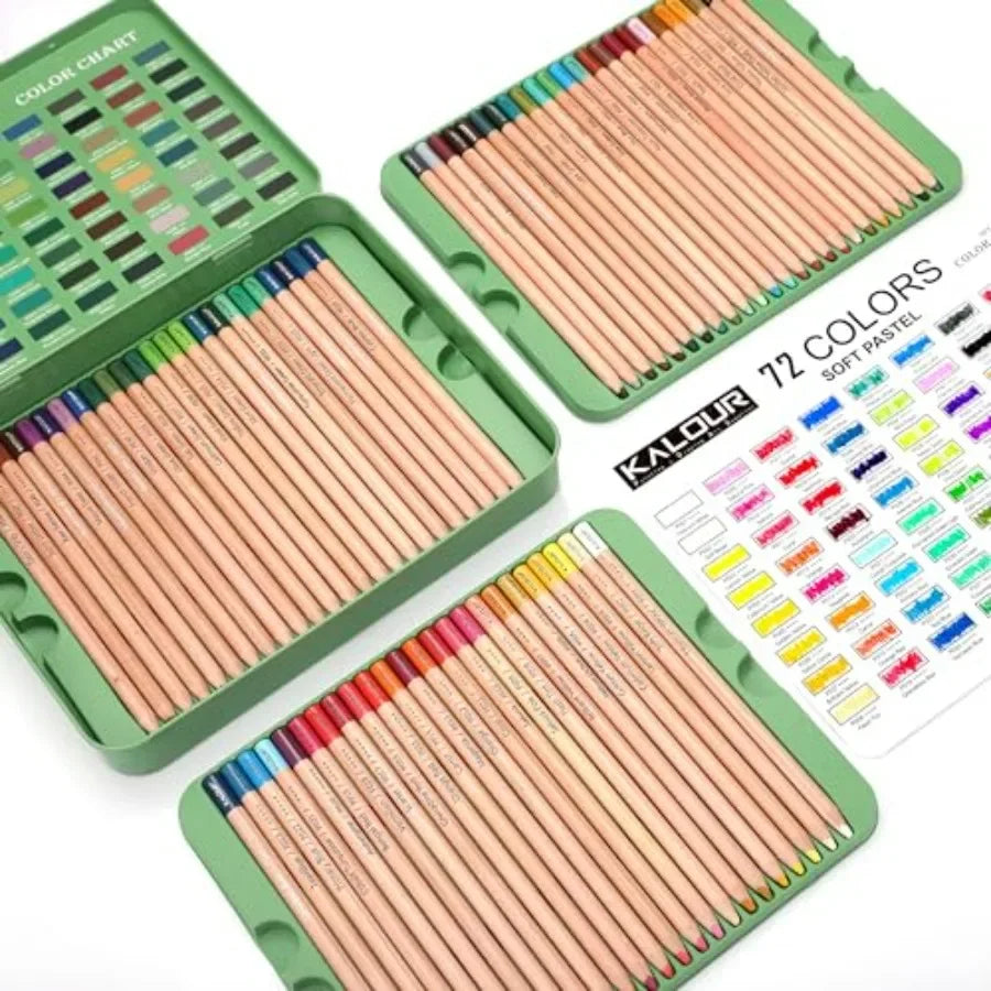 Pro Pastel Chalk Colored Pencils Set of 72 Colors