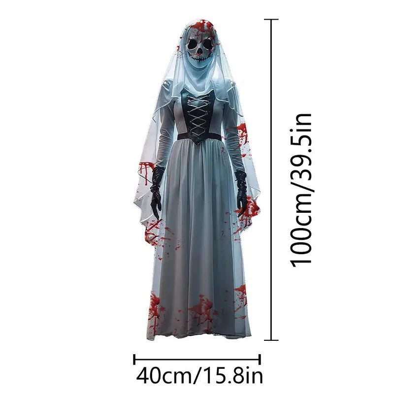 Halloween Horror 2D Skull Bride Background Cloth Haunted House
