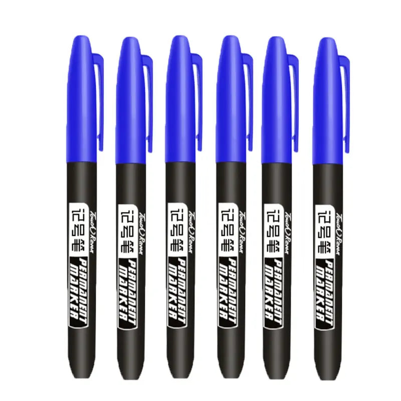 6 PCS Permanent Marker Pen Manga Drawing Markers Black-Blue-Red