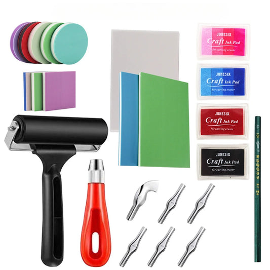 Rubber Stamp Carving Blocks Kit for Printmaking Scrapbook Craft