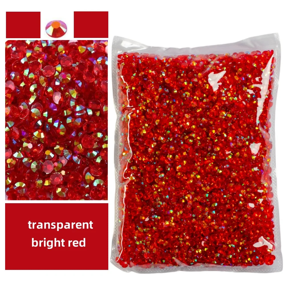 Bulk 2-6mm Jelly AB-Resin Rhinestones Flat Back Crystals