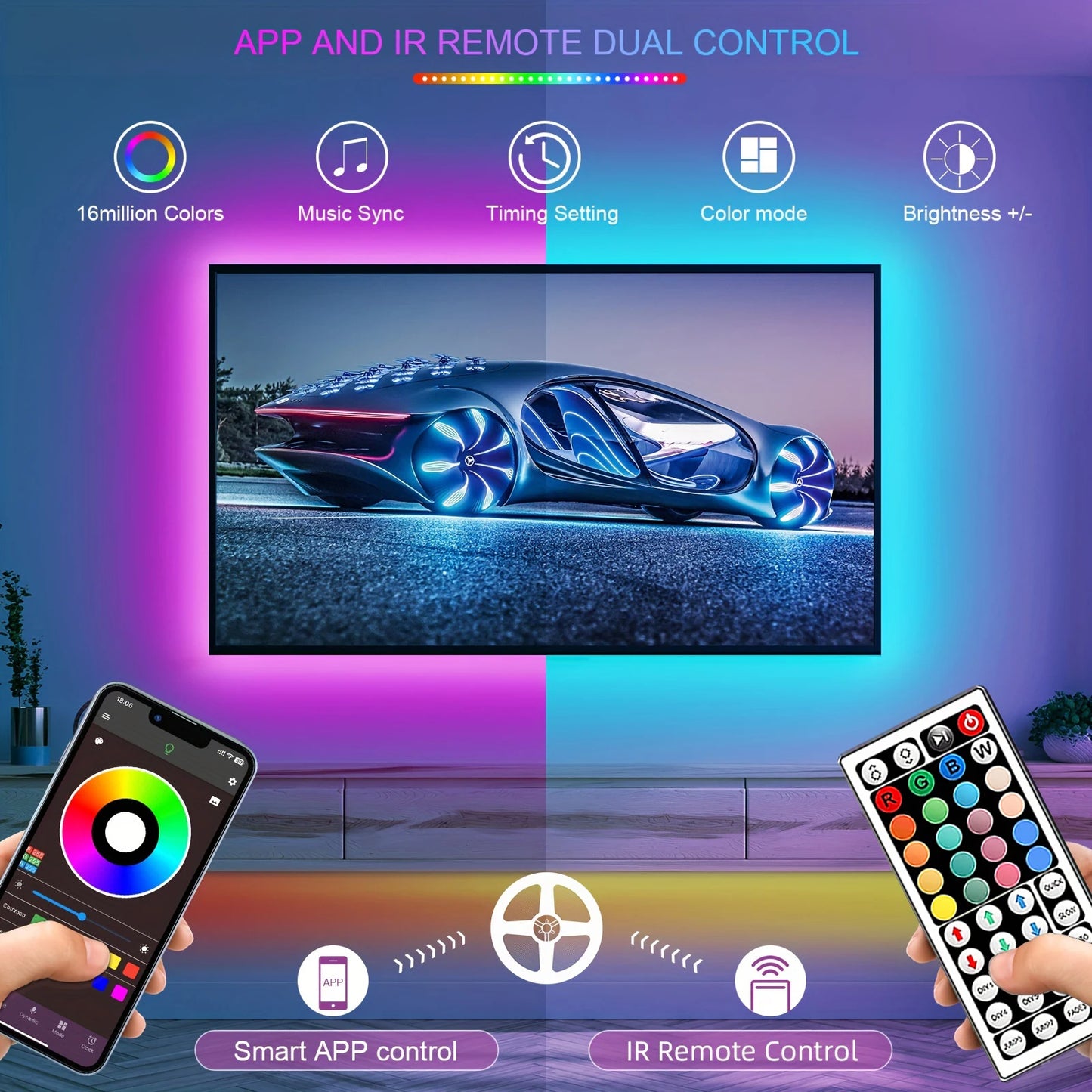 RGB/LED Strip Lights 5m/10m/20m/30m with APP Control