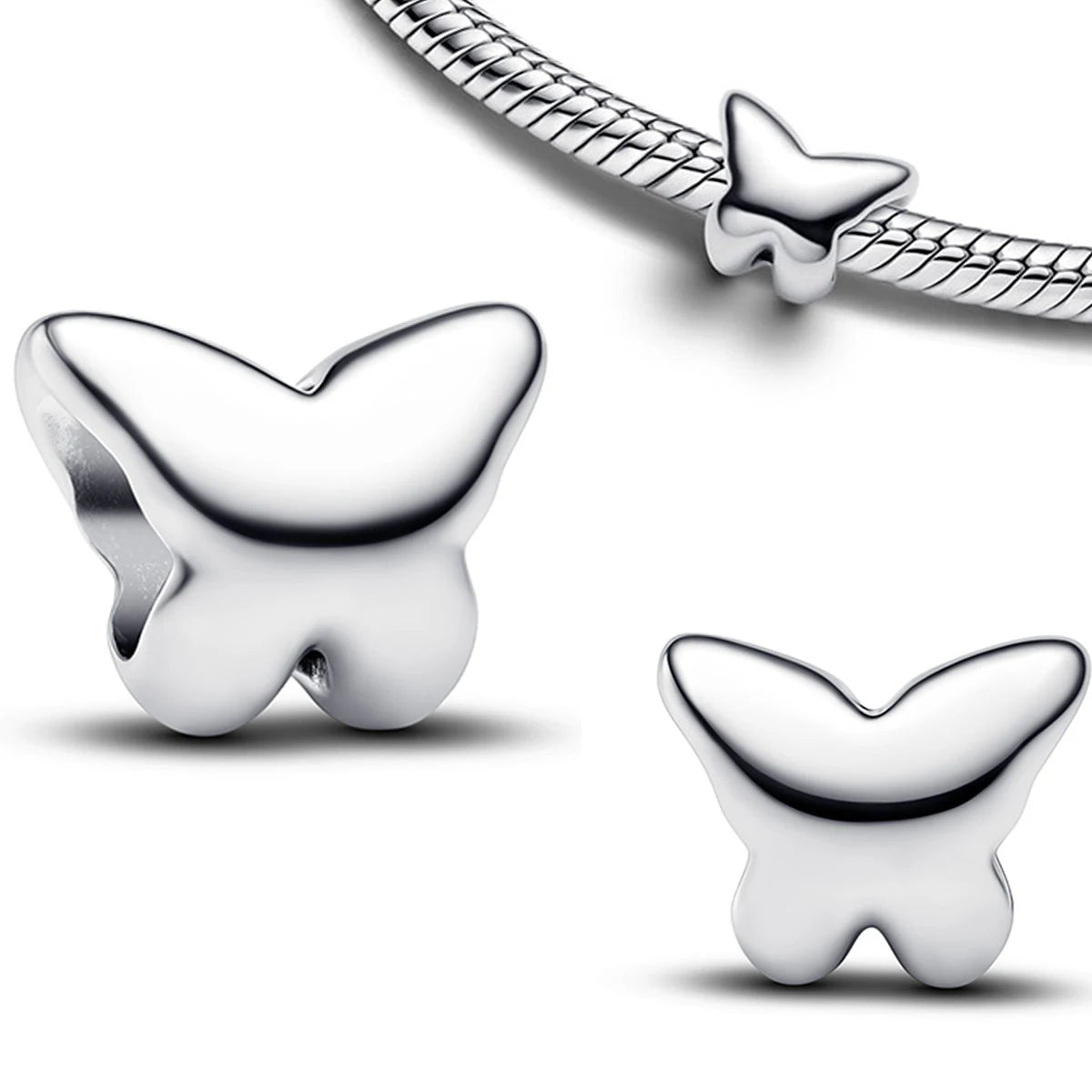 925 Silver Angel Wing Pink Gem Key Charm Pendant