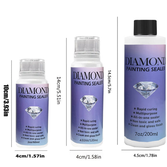 60ML/120ML/200ML Diamond Painting Sealer with 3 Pcs Brushes