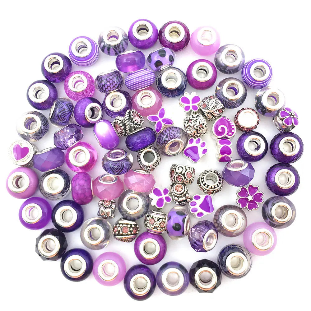 40pcs Various European-style Beads Large-hole Crystal