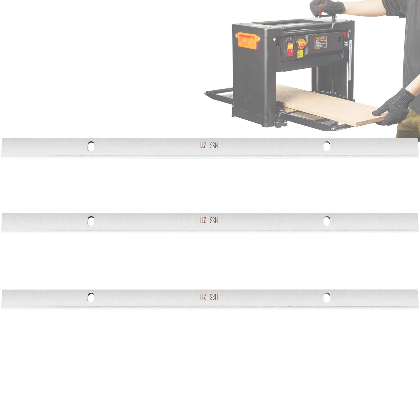 SucceBuy Planer Blades, 13 inch 2mm Thickened High Speed Steel Replacement HRC55-60 Hardness, Suit  13in/12.5in Benchtop Planer