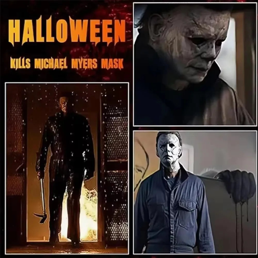 Halloween Michael Myers Mask Scary Killer Full Head Props Knife