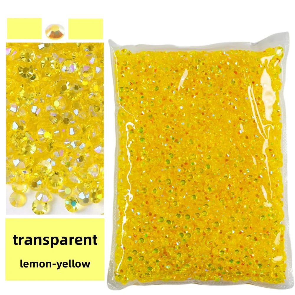 Bulk 2-6mm Jelly AB-Resin Rhinestones Flat Back Crystals