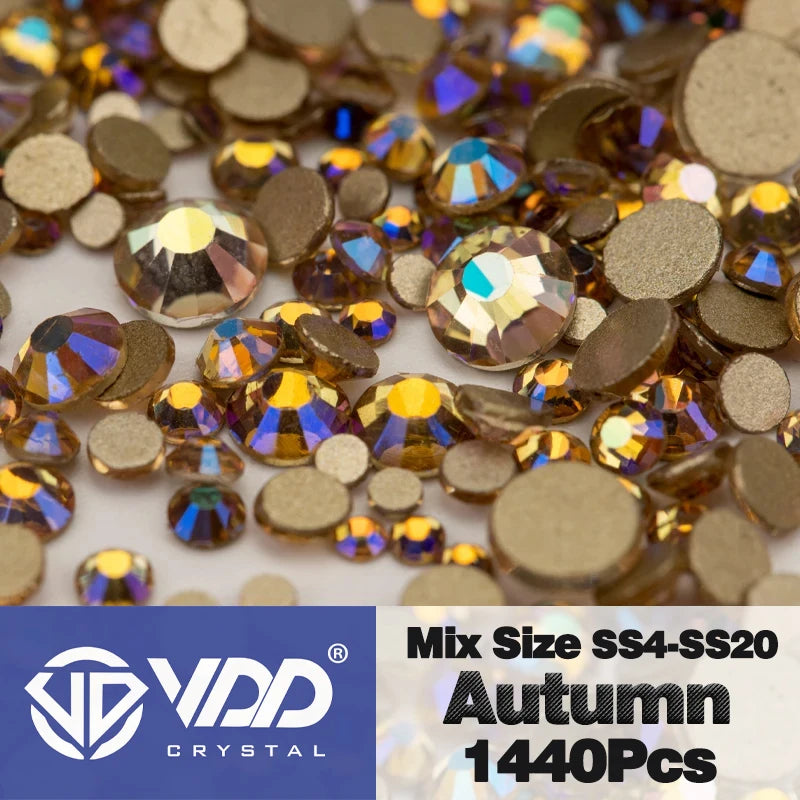 VDD SS4-SS20 Mix Size Clear Crystal FlatBack Rhinestones