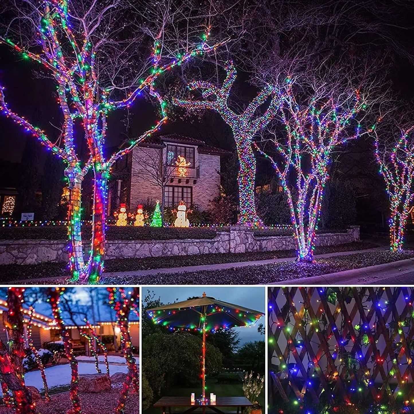 LED Solar String-Lights 300LED/8-Modes Solar Powered Christmas Outdoor