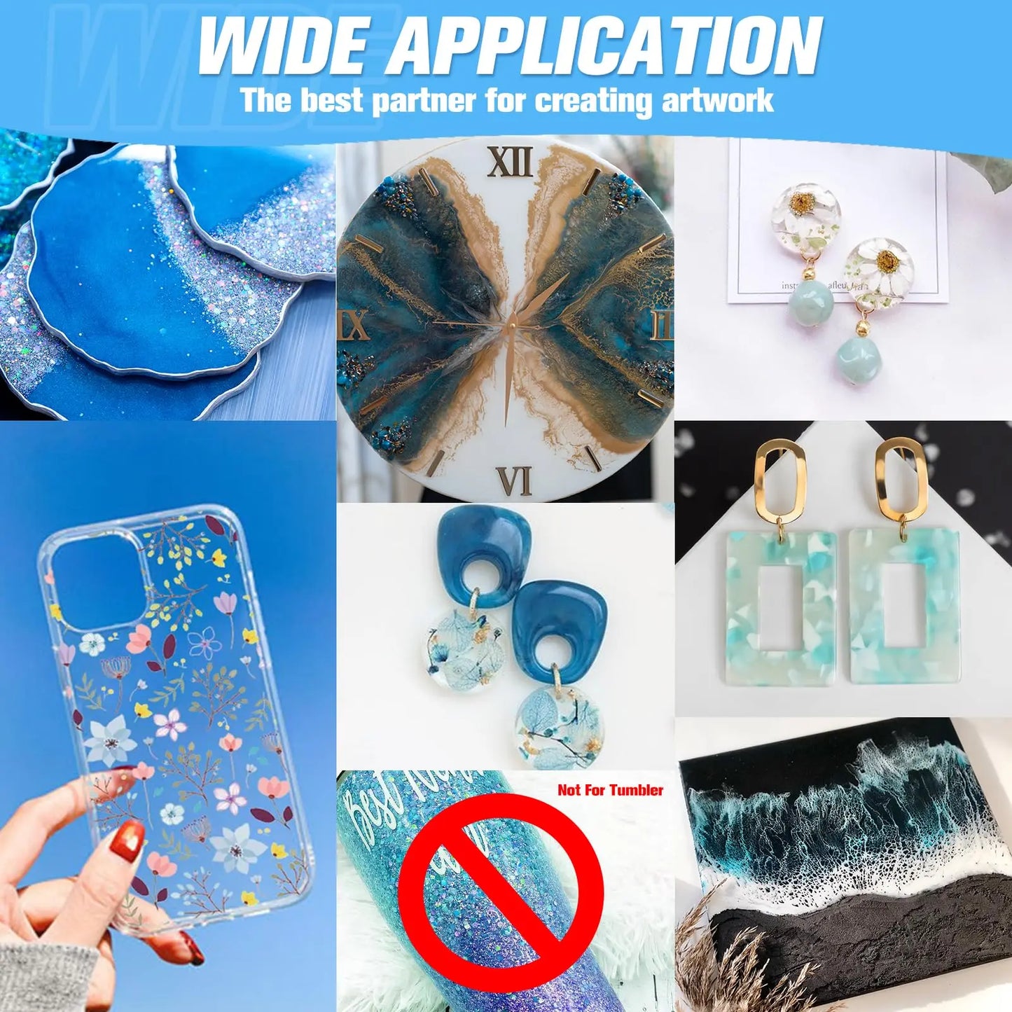 500ML Crystal Transparent Epoxy Resin Set, High Gloss, Bubble Free, Fast Curing, Low Odor, Suitable For River Tabletops, Jewelr