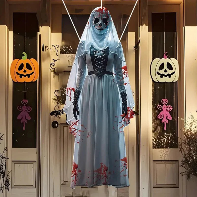 Halloween Horror 2D Skull Bride Background Cloth Haunted House