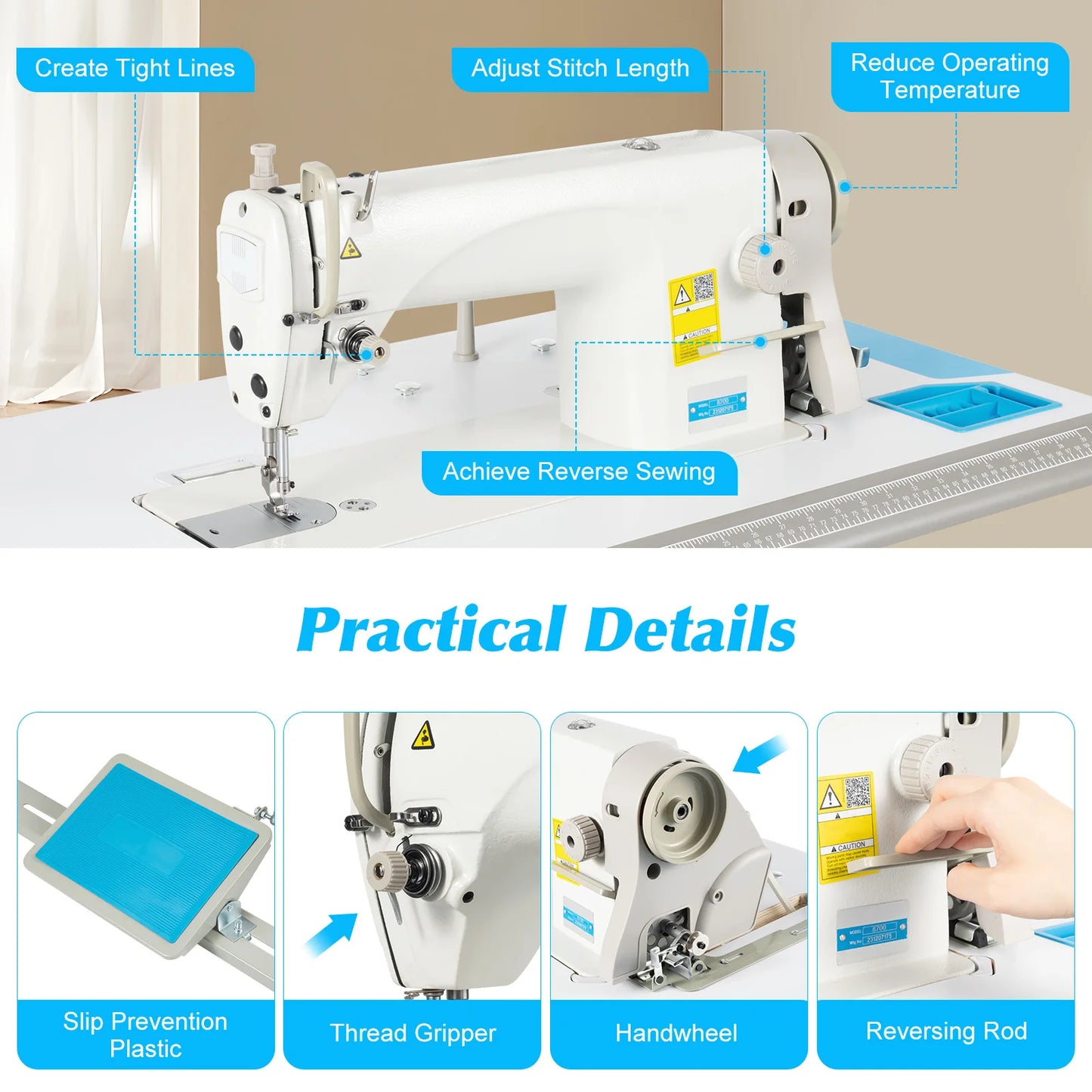 Industrial Sewing Machine Heavy Duty 3500 Stitches/Min