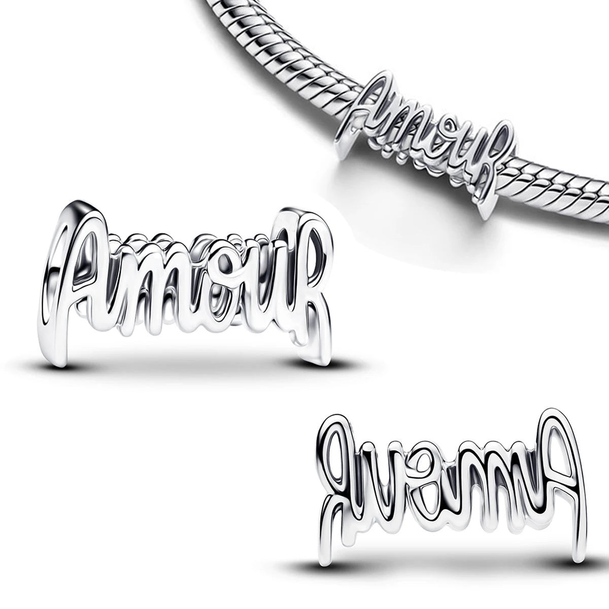 925 Silver Angel Wing Pink Gem Key Charm Pendant