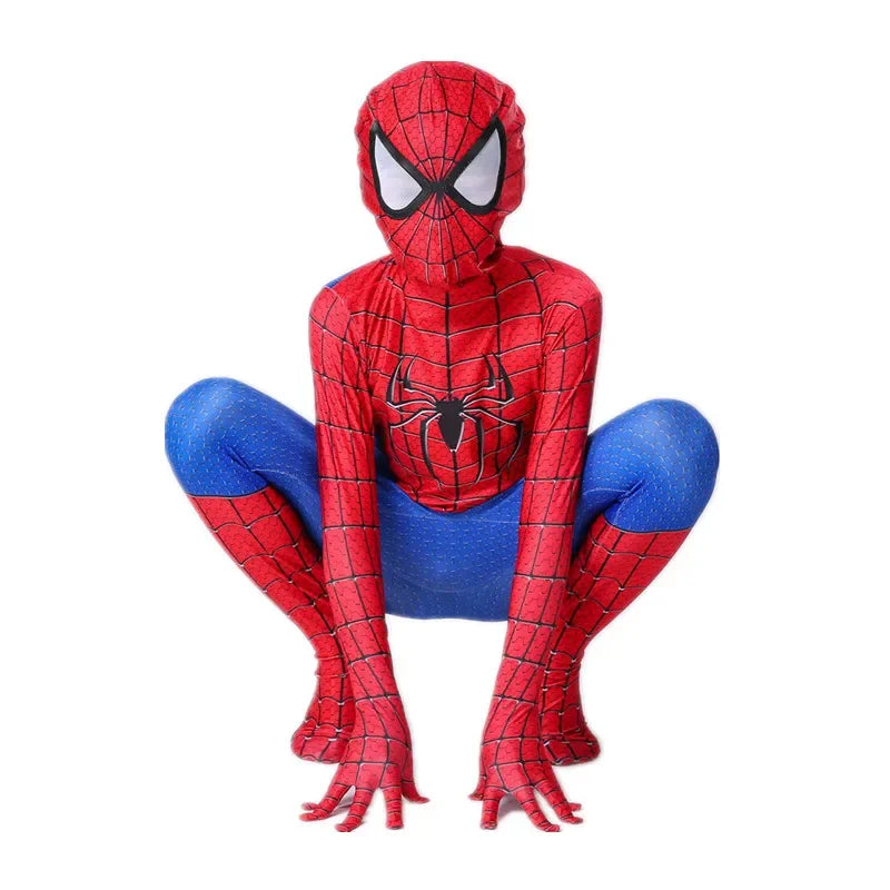 Kids Superhero Spider Costume Spandex Jumpsuit Halloween