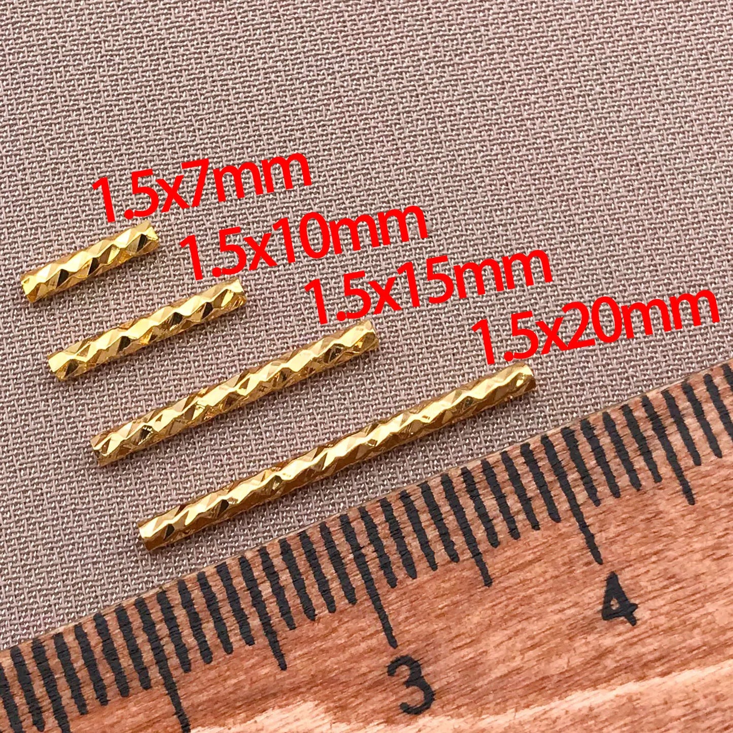 20pcs 18K Copper Plated Golden Silvery Tube