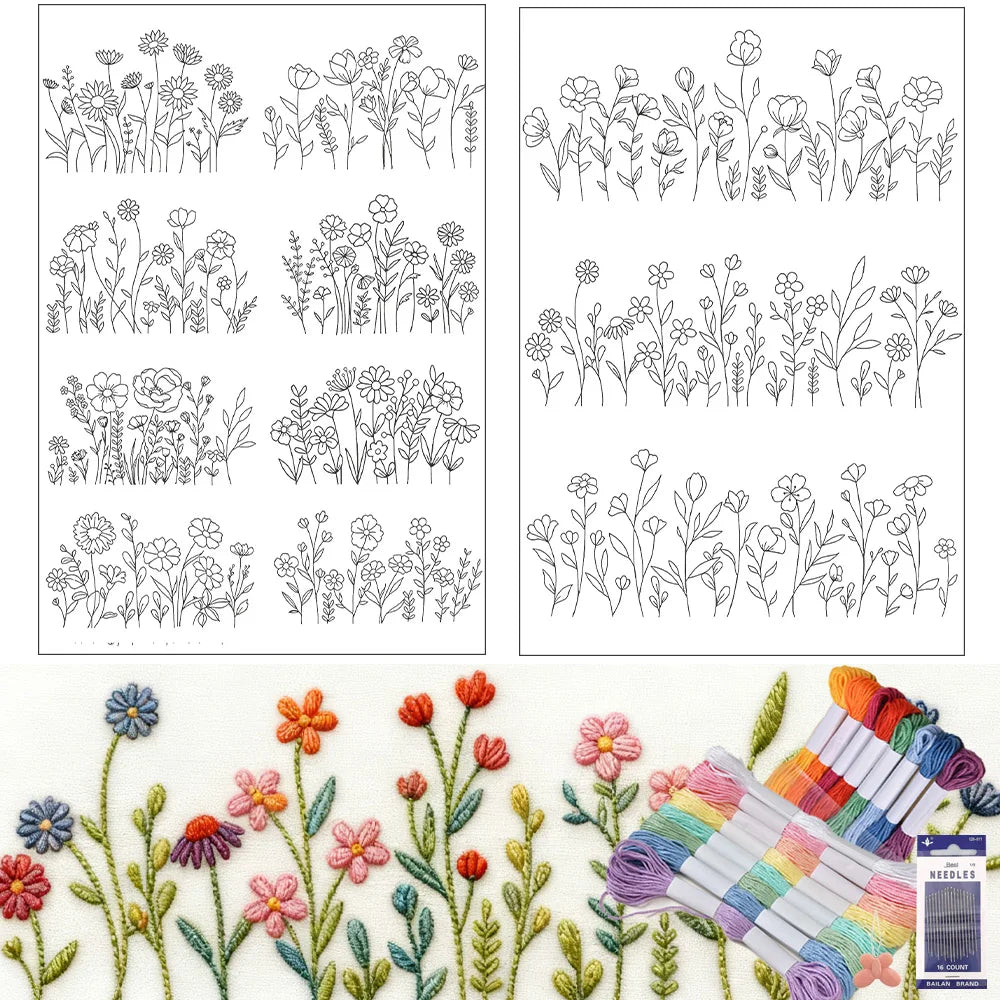 Water-Soluble Stabilizer Embroidery Patterns Stick Stitch Embroidery