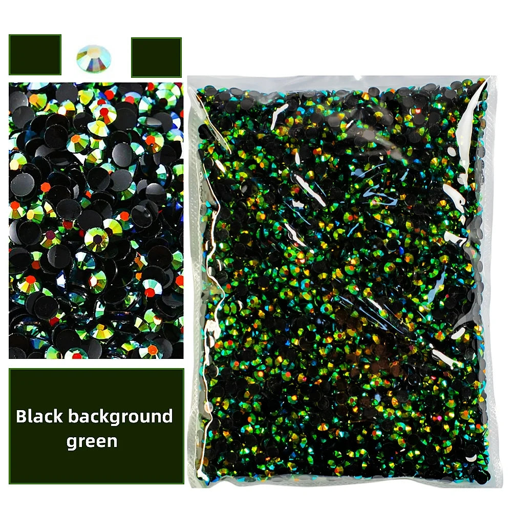 Bulk 2-6mm Jelly AB-Resin Rhinestones Flat Back Crystals