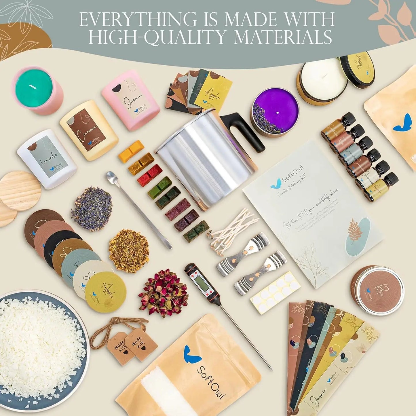 Complete Soy Candle Making Kit with Wax