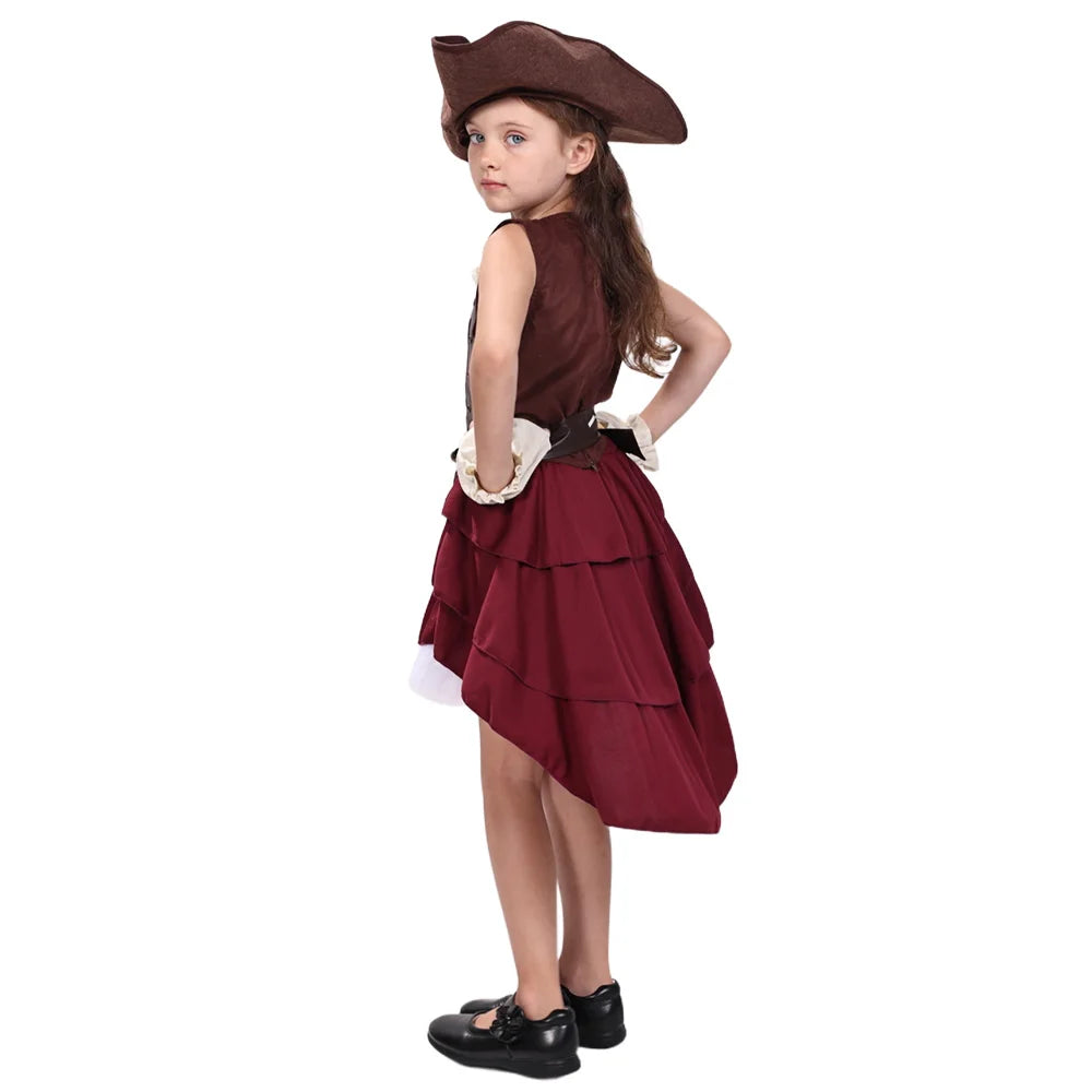 Children, adults, Caribbean pirates, character costumes