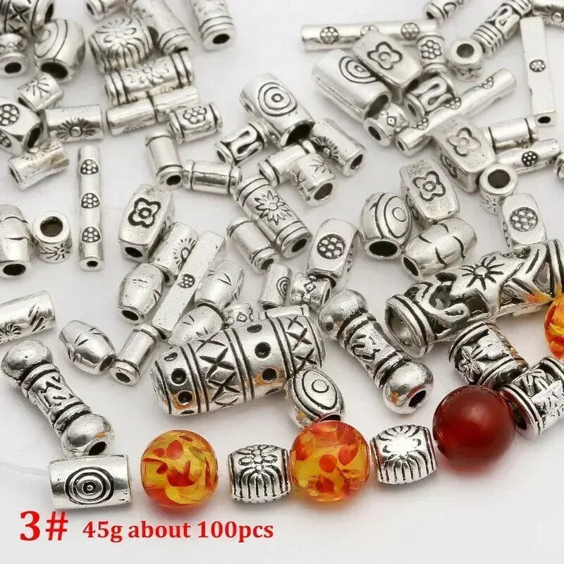 Mixed Tibetan Antique Silver Color Hollow Ball Loose