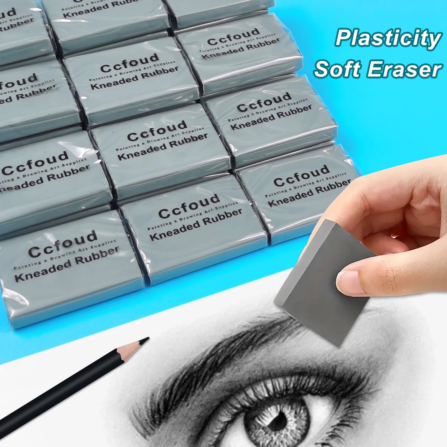 3/6/10/20/36pcs Grey Plasticity Erasers Kneaded Rubber