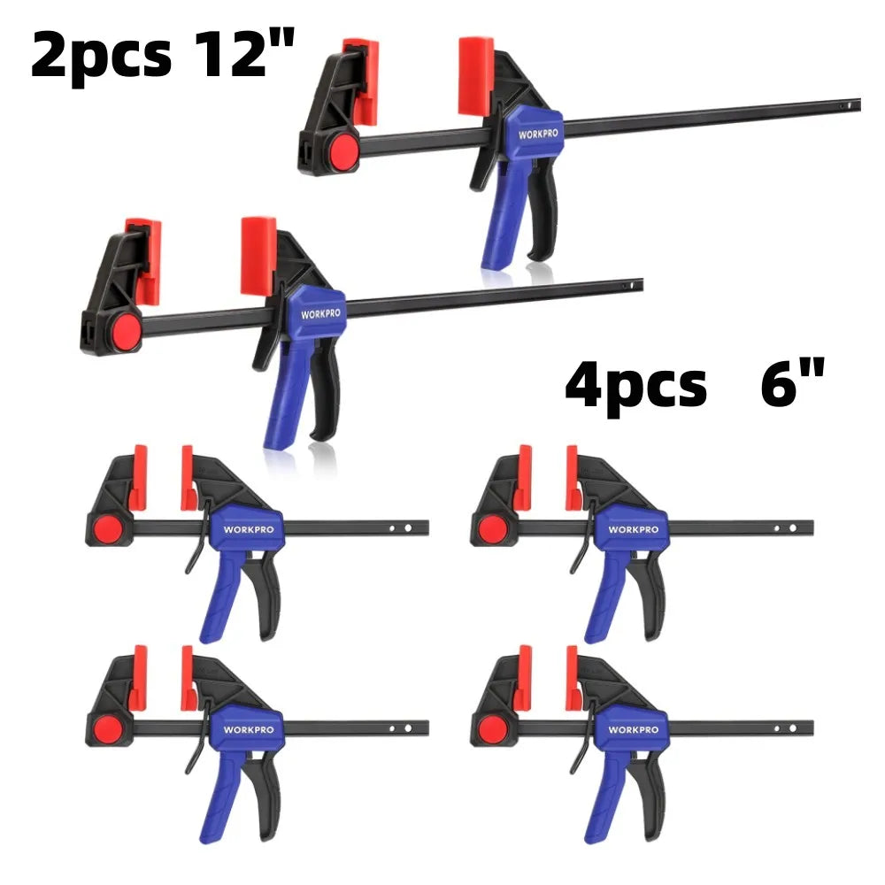 WORKPRO Bar Clamps for Woodworking One-Handed Clamp/Spreader