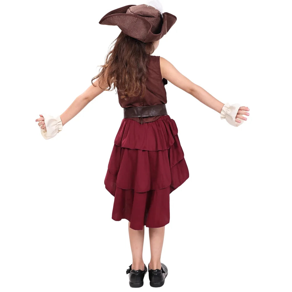 Children, adults, Caribbean pirates, character costumes